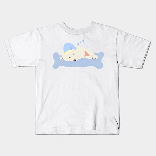 Sleeping Maltipoo Kids T-Shirt by PatternbyNOK